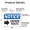 Signmission Escape Route (Right Arrow), 10 in W x Rectangle, Aluminum OS-2PACK-NS-A-710-L-12138 - alternate 6